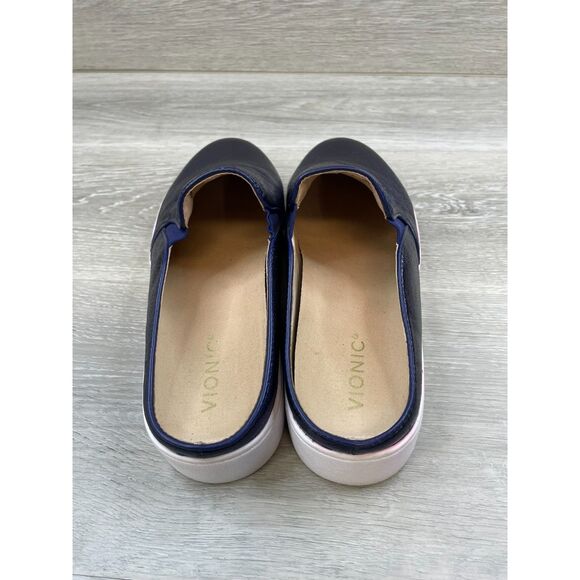 Vionic Dakota Women's Mule Clog Slip-On Metallic Leather 9.5 Blue Comfort Shoes - Picture 6 of 9